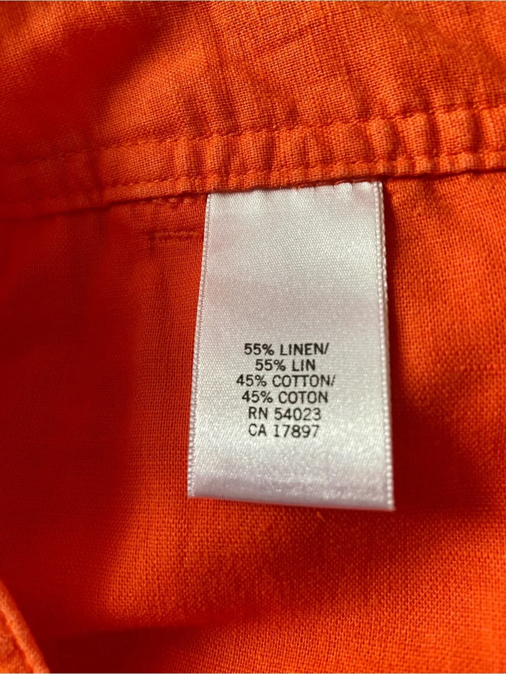 BANANA REPUBLIC Orange Ankle Cargo Crop Pants, linen